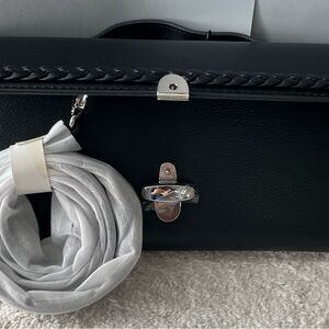 BCBGeneration Black Satchel with Silver Accents